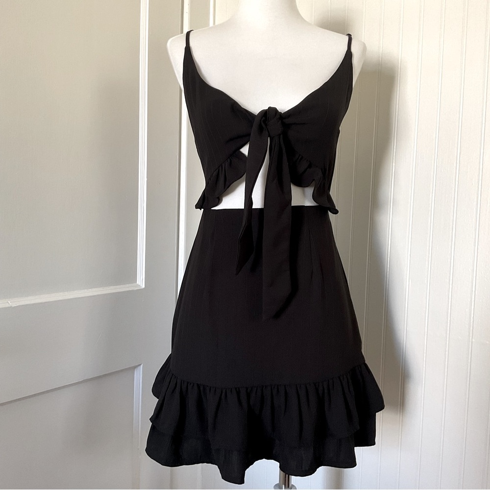 Luvalot Cutout Black Dress
